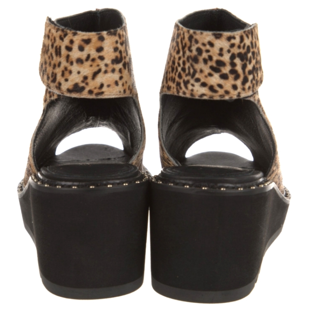 Cecelia New York Anthropologie Gianna Cheetah Calf Hair Leather Wedges 8.5 - Picture 3 of 9